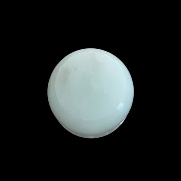 Vintage Alabaster Round Hinged Trinket Jewelry Pill Box. Italy - Picture 4 of 6